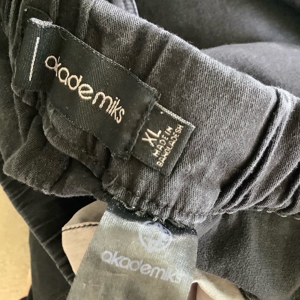 Akademiks Mens Black Stacked Canvas Joggers XL 32x30 Draw String Waist - Picture 8 of 10